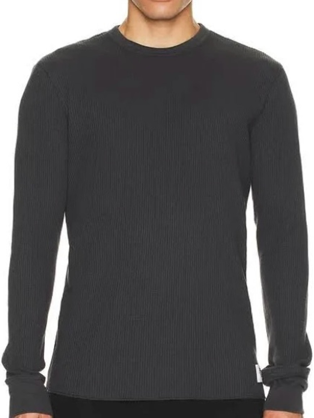 SKIMS Men's Midweight Waffle Long Sleeve Shirt Graphite Gray XXL Oversized - Picture 12 of 12